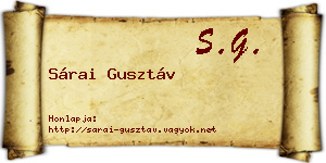 Sárai Gusztáv névjegykártya